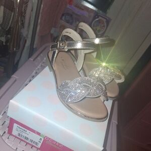 Cupcake Couture Rose Gold Glitter Kids Sandals